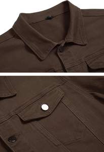 Chaqueta vaquera personalizada de algodón 100% para hombre, ropa de calle de moda con logotipo bordado y estampado personalizado, Chaquetas vaqueras al por mayor - Product Image 3