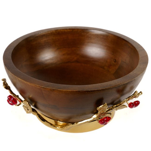 Bol de service à salade/dîner/soupe en bois au design antique Vaisselle classique avec poignée en métal poli Meilleure vente pour un usage domestique de mariage - Product Image 6