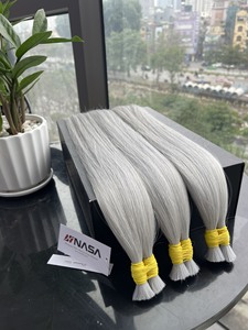 Extensiones de cabello a granel rubio ceniza colores 28 pulgadas 100% cabello virgen vietnamita de alta calidad - Product Image 5