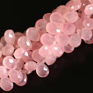 Perles de quartz rose naturel facettées en forme de poire, perles de pierres précieuses de quartz rose pour la fabrication de bijoux, fournitures par un grossiste indien - Product Image 6