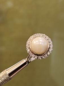 Anillo de perlas de Plata de Ley 925 con Halo de circón, joyería elegante para mujer, todos los tamaños - Product Image 2