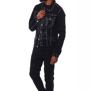 Factory Manufacture New Arrival <b>Long</b> Sleeve <b>Men</b> Winter <b>Jacket</b> Customized Wholesale <b>Men</b> Rhinestone <b>Jacket</b> - Product Image 2