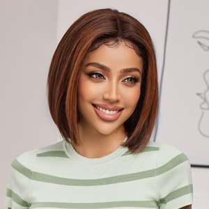 DWY-wig003-2 8 Inch <b>Red</b> Brown Short Straight <b>Wig</b> for Daily Use by DWY-<b>Wigs</b> - Product Image 1