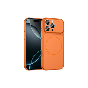 Funda Magnética Naranja Premium para Magsafe, Funda de Silicona para iPhone 16 Pro Max, Silicona Suave Antigolpes, Protección de Cámara, Nueva - Product Image 1