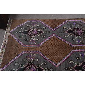 Traditional <b>Brown</b> Gray 4.7 X 12.7ft <b>Wool</b> Vintage Turkish Rug Patchwork Pattern Hallway Rectangle Design for Teen Living Latex - Product Image 5