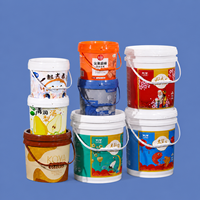 UMETASS Seau en plastique de qualité alimentaire de 2 litres avec couvercle et poignée, vente en gros de fûts, seaux et barils vides pour l'emballage de biscuits et de crème glacée