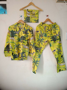 Nouvel arrivage de vêtements de nuit pour femmes Chemise et pantalon de nuit en coton imprimé multicolore Tenue de nuit pour filles Tenue de nuit Costume de nuit - Product Image 2