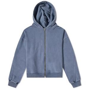 Sweat à Capuche Oversize Unisexe Personnalisé Boxy Épais 500 Gsm Polaire Brodé Hiver Chaud Fermeture à Glissière Double Couche-Full Zip Heavyweight - Product Image 4