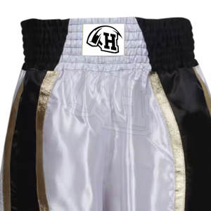 Short de boxe en satin classique pour homme et unisexe Couleur personnalisée Motif solide Impression numérique Vêtements d'entraînement et de gymnastique - Product Image 2