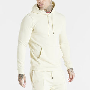 Sweat-shirt à capuche oversize en coton/polyester pour homme, avec logo personnalisé brodé, épaules tombantes, en molleton épais, double fermeture éclair - Product Image 4