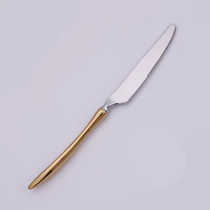 Juego de 4 cubiertos de acero inoxidable, cubiertos, cuchara, cuchillo, tenedor, cocina perfecta, mesa, lavavajillas, mango de Color cobre Chapado en plata - Product Image 5