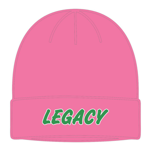 Gorro de Punto Rosa Legacy para Hermandad Griega, Gorro de Invierno Rosa y Verde para Mujeres, Ropa de Hermandad Universitaria - Product Image 5