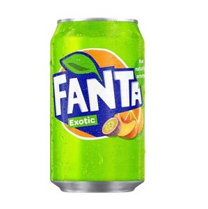 Vente en gros de boîte en vrac de soda aux fruits gazéifiés FantaExotic Peach de 330ml du Royaume-Uni - Product Image 1