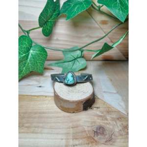 Navajo-Made New Lander Varicsite Tufa Cast & Sterling <b>Silver</b> Fashion <b>Cuff</b> <b>Bracelet</b> - Product Image 1