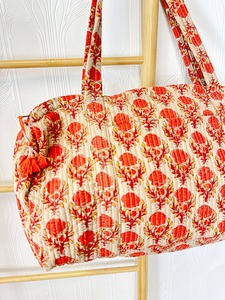 กระเป๋าสะพายไหล่ทำจากผ้าคอตตอนเป็นมิตรกับสิ่งแวดล้อม, จุของได้มากใส่ฤดูร้อนลายดอกไม้ช้อปปิ้งโยคะ - Product Image 4