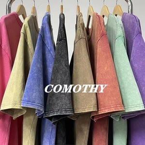 240Gsm T-shirt unisexe vierge à manches courtes, délavé à l'acide, 100% coton, grande taille, T-shirt surdimensionné pour hommes, expédition DDP - Product Image 3