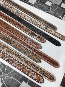 เข็มขัดลูกปัดหนังแท้หัวเข็มขัดโลหะผสมตะวันตกแบบใหม่เข็มขัดลูกปัดแอฟริกันแบบกำหนดขนาดได้หรูหรา - Product Image 6