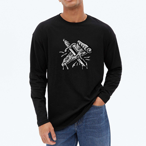 Camiseta Deportiva Personalizada para Hombre, Cuello Redondo, Estilo Formal, Impresión Puff, Diseño Sólido, Holgada, Transpirable, de Punto, Secado Rápido - Product Image 1