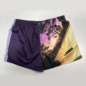 Factory Custom 100% Polyester Rugby Footy <b>Shorts</b> Unisex Embroidery Logo <b>Zipper</b> <b>Pockets</b> Sportswear Pattern <b>Shorts</b> For Man - Product Image 2