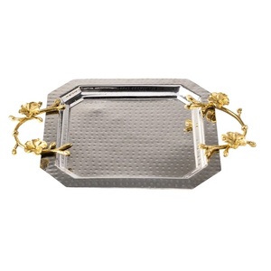 Bandeja de aluminio moderna de lujo Decoración para el hogar Regalo Navidad Boda Decoración Bandeja Sala de estar Artículo decorativo. - Product Image 6
