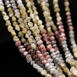 Cuenta de diamante en bruto multicolor, Natural diamante en bruto de alta calidad, cuenta sin cortar, cumpleaños personalizado, Diamante de hebra larga de 16 pulgadas - Product Image 1