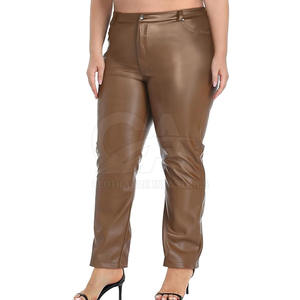 Vêtements en gros Pantalon en cuir taille haute couleur personnalisée pour femmes Pantalon en cuir pour femmes Mode automne hiver - Product Image 2