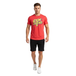 T-shirts pour hommes à col rond, décontractés, en coton, à manches courtes, design uni, coupe confortable, fabricant de vêtements OEM ODM - Product Image 1