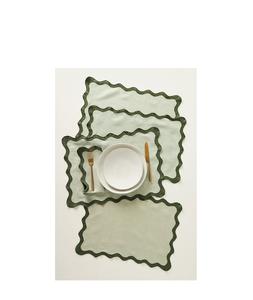 Napperon en lin à carreaux de style ferme rustique avec design en mélange de coton fait main pour décor de table à manger de cuisine - Product Image 1