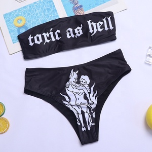 Manufacture 2023 New Swimwear Custom Logo Bikini Sexy Skull Triangle Strap <strong>Anime</strong> Pattern Custom Micro Mini Bikini Split <strong>Swimsuit</strong> - Product Image 2