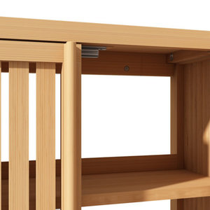 Bureau d'ordinateur en bois massif en forme de L, poste de travail spacieux pour le bureau à domicile, robuste et durable - Product Image 4