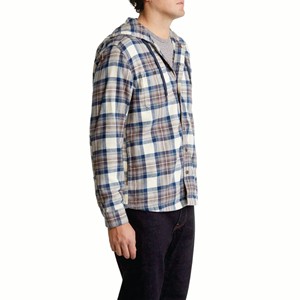 Veste chemise en flanelle à carreaux matelassée à manches longues pour hommes Vestes personnalisées pour hommes - Product Image 3