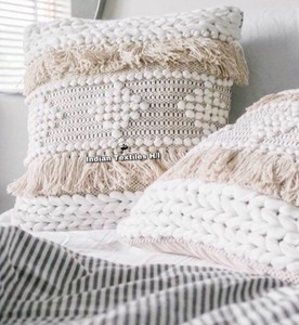 Venta caliente 2025 Boho Handloom Throw Pillow Covers para sofá 18x18 pulgadas algodón tejido a mano fundas de almohadas decorativas - Product Image 2