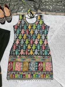 Ensemble Sharara Gharara Kurti brodé indien dernier cri, tissu en géorgette, magnifique tenue de soirée de designer pakistanais, 3 pièces, PinkCityBlocks - Product Image 2