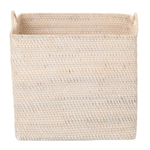 <b>Square</b> Rattan <b>Basket</b> with slightly protruding handles Handmade Storage <b>Basket</b> Wholesale eco-friendly Made in Viet Nam - Product Image 3