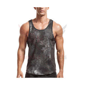 Gran oferta, camiseta sin mangas con logotipo personalizado para hombre, chaleco de entrenamiento transpirable con diseño de músculo informal, ropa de gimnasio de Color sólido - Product Image 6