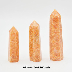 Obélisque en calcite orange, pierre précieuse d'agate, chakra de guérison, agate de qualité supérieure, tour en agate faite à la main, pointes de cristal, de Amayra Crystals Export - Product Image 4