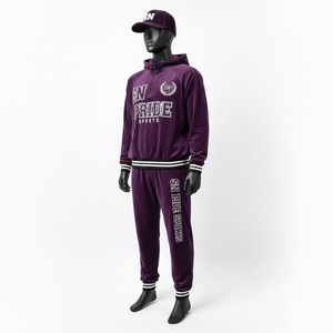 ชุดวอร์มลำลองผู้ชายแบบมีฮู้ด สไตล์ใหม่ สำหรับฤดูหนาว สีพื้น ผลิตตามสั่ง คุณภาพสูง ผ้าฝ้าย 100% สวมใส่สบาย ระบายอากาศได้ดี พร้อมงานปัก - Product Image 3