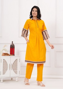 Nuevos vestidos informales para mujer, conjunto de Kurta recto con estampado elegante, venta de productos a granel en línea - Product Image 4