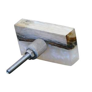 MUGHALCRAFTS 1PC Brass Wooden Resin Door Knob for Cabinets Dressers Wardrobes Bedrooms Bathrooms Living Rooms <b>Kitchens</b> Home Use - Product Image 2