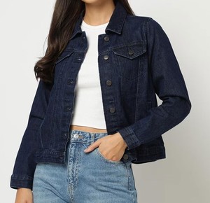 Chaqueta vaquera de estilo Vintage para mujer, diseño informal elegante con logotipo propio, cosas duraderas de alta calidad, precio razonable para ropa de fiesta - Product Image 5