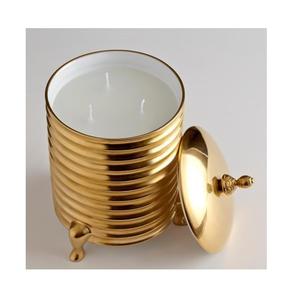 Pot à bougie en métal luxueux et élégant avec couvercle, magnifique pot à bougie pour la décoration à la maison, les dîners - Product Image 2