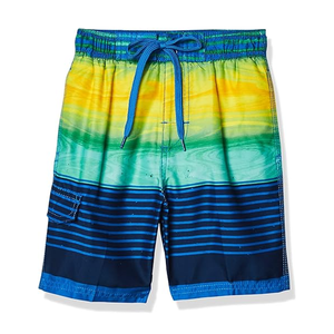 Short de bain à rayures pour hommes Short de plage à séchage rapide avec poches zippées et doublure en maille - Product Image 2