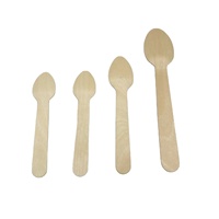 Cuillère en bois compostable de 110mm avec sac emballé