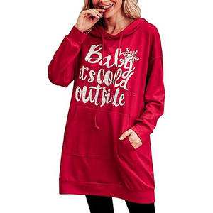 Sudaderas Largas Casuales para Mujer para Uso en Exteriores, 100% Algodón Transpirable, Logotipo Frontal Personalizable - Product Image 1