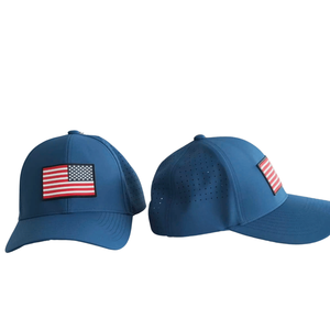 Custom Hats 6 <b>Panel</b> Sport Golf Custom Logo PVC Rubber Flag On <b>Patch</b> Waterproof Poly Curved Brim Baseball Caps for Man Woman - Product Image 1