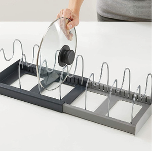 Support de <span class=keywords><strong>rangement</strong></span> réglable en acier inoxydable pour assiettes, planches à découper, casseroles, plateaux - Product Image 4