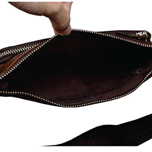 Riñonera de cuero de grano completo personalizada de alta calidad para hombres Cinturón de pecho y trasero de cuero genuino con cierre de cremallera para exteriores - Product Image 3