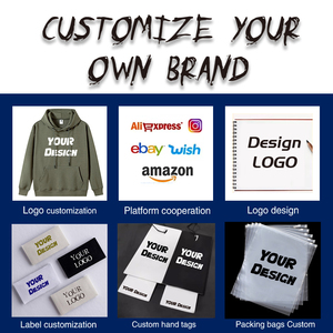 Sudadera con capucha para hombre, sudadera de algodón 100% de Color sólido con logotipo personalizado bordado, ropa de calle teñida Lisa Digital - Product Image 5