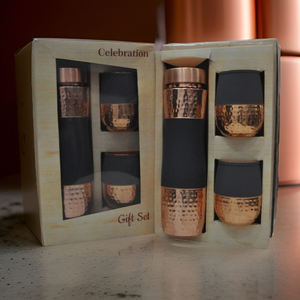 Diseño martillado 2 vidrio cobre puro brillante pulido atractivo boda cumpleaños compromiso recepción Drinkware artículo de regalo - Product Image 3