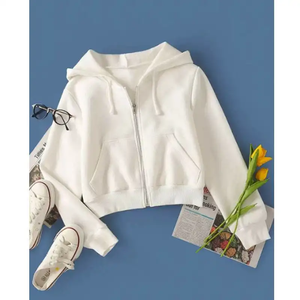 เสื้อฮู้ดผู้หญิงแฟชั่นฤดูหนาว ผ้าฝ้าย 100% มีซิป กระเป๋าหน้า สีเทา สวมใส่สบาย คุณภาพสูง - Product Image 4